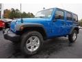 2016 Hydro Blue Pearl Jeep Wrangler Unlimited Sport 4x4  photo #3