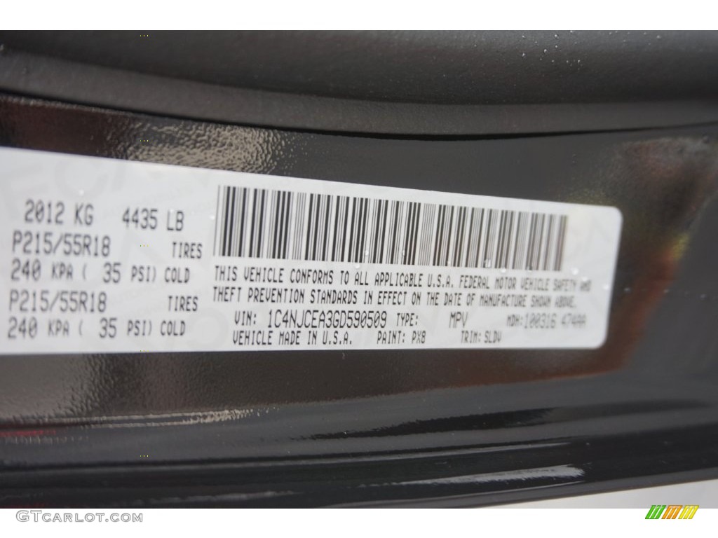 2016 Compass Color Code PX8 for Black Photo #108459454