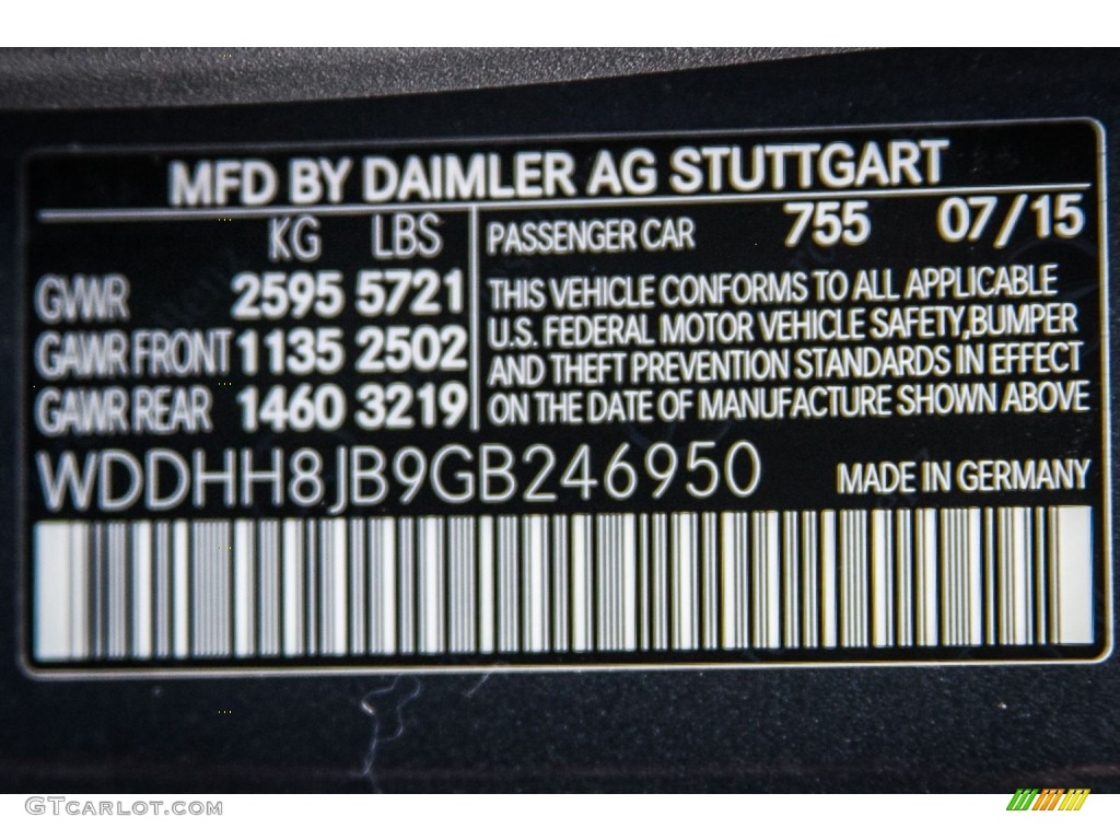 2016 E Color Code 755 for Steel Grey Metallic Photo #108459991