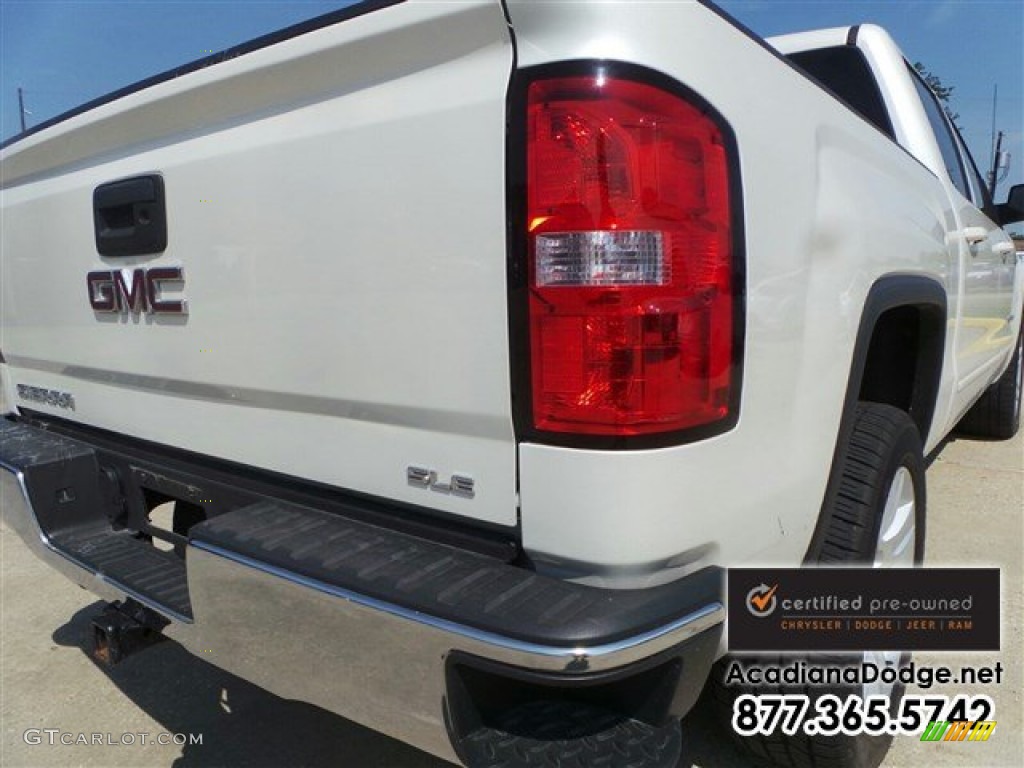 2014 Sierra 1500 SLE Crew Cab - White Diamond Tricoat / Jet Black/Dark Ash photo #9