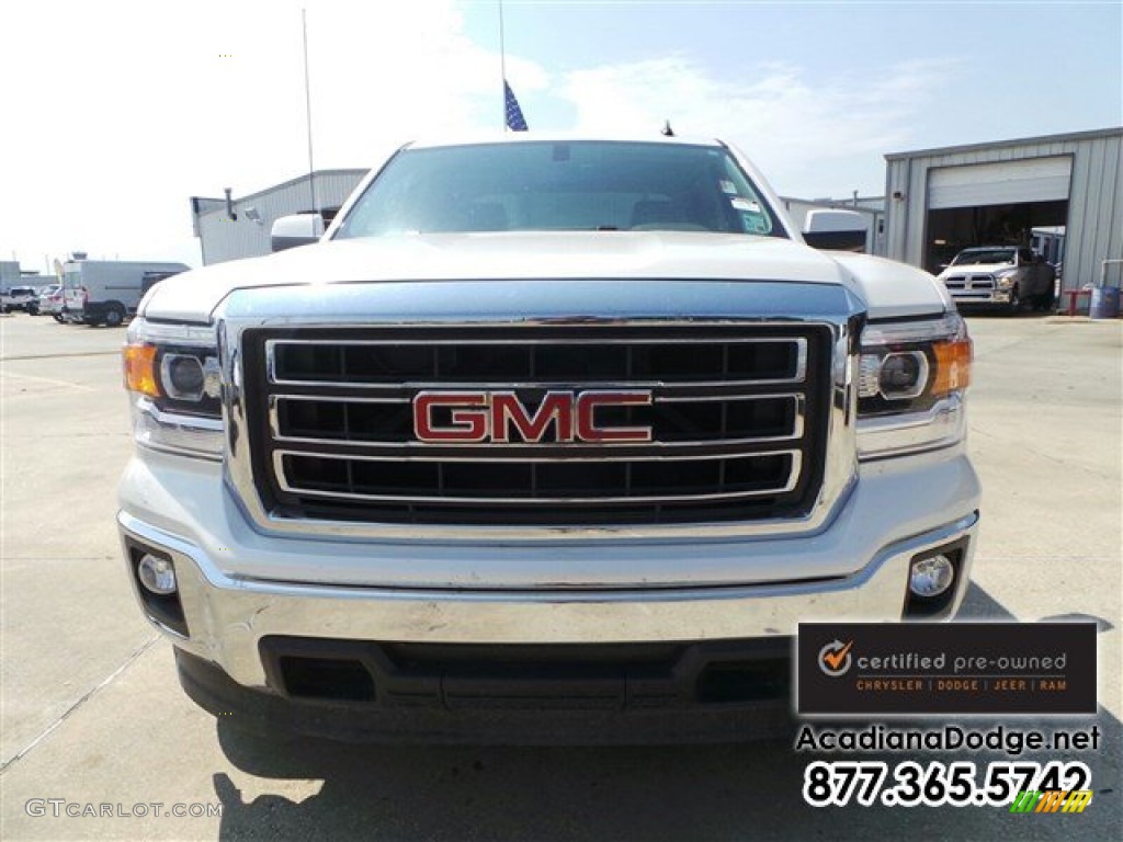 2014 Sierra 1500 SLE Crew Cab - White Diamond Tricoat / Jet Black/Dark Ash photo #13