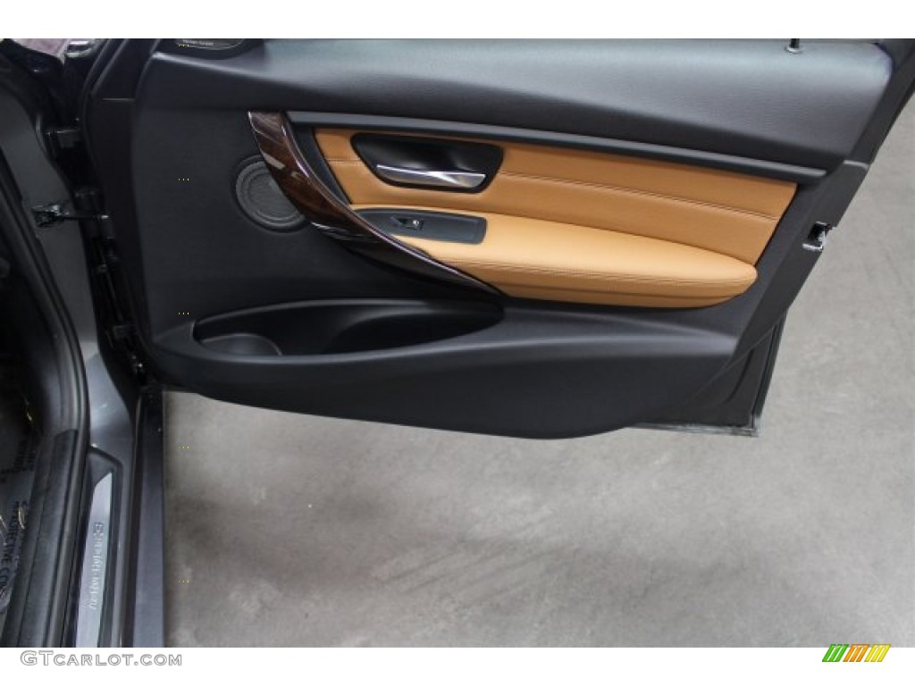 2015 BMW 3 Series ActiveHybrid 3 Saddle Brown Door Panel Photo #108468700