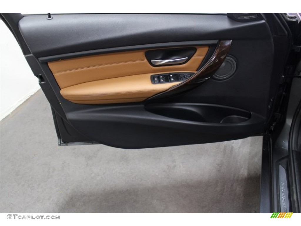 2015 BMW 3 Series ActiveHybrid 3 Saddle Brown Door Panel Photo #108468715