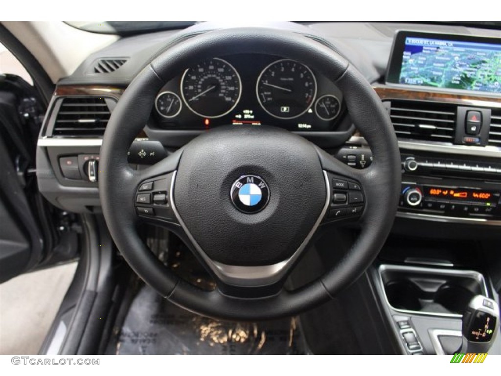 2015 BMW 3 Series ActiveHybrid 3 Saddle Brown Steering Wheel Photo #108468820