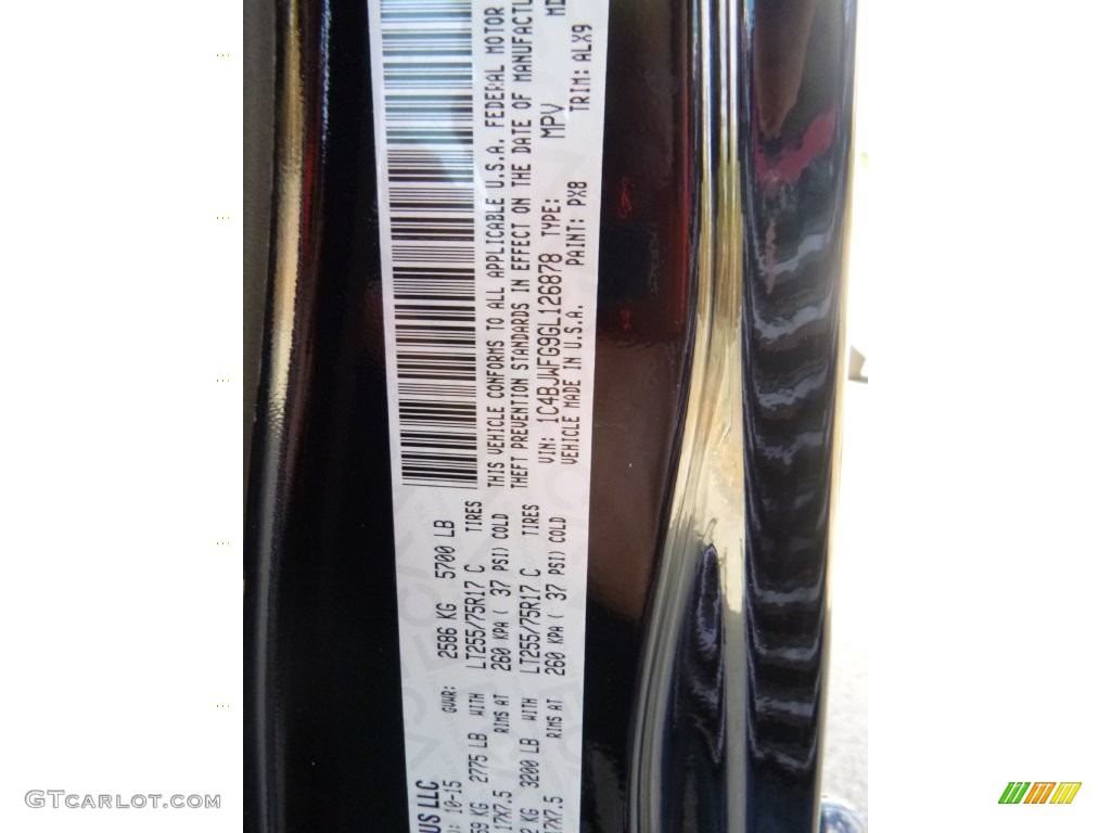 2016 Wrangler Unlimited Color Code PX8 for Black Photo #108477392