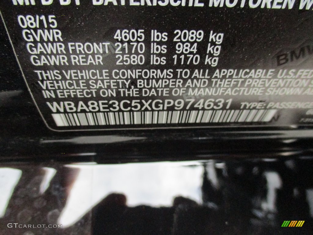 2016 3 Series 328i xDrive Sedan - Jet Black / Black photo #19