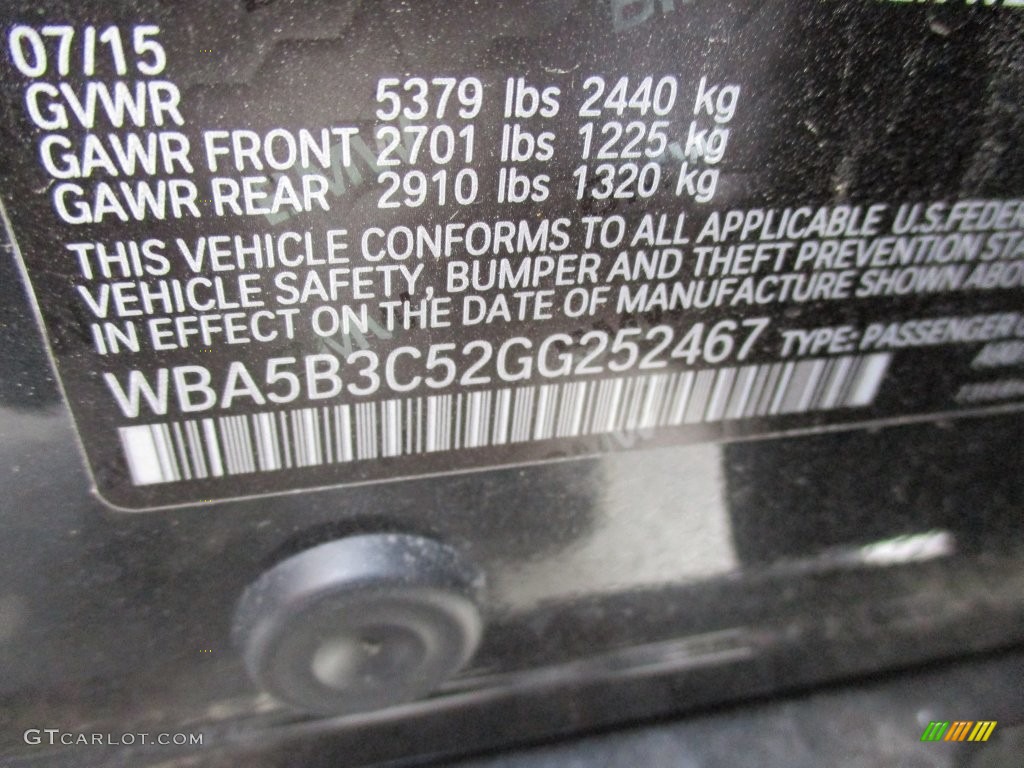 2016 5 Series 535i xDrive Sedan - Dark Graphite Metallic / Black photo #20