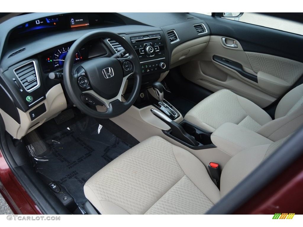Beige Interior 2015 Honda Civic LX Sedan Photo #108478943