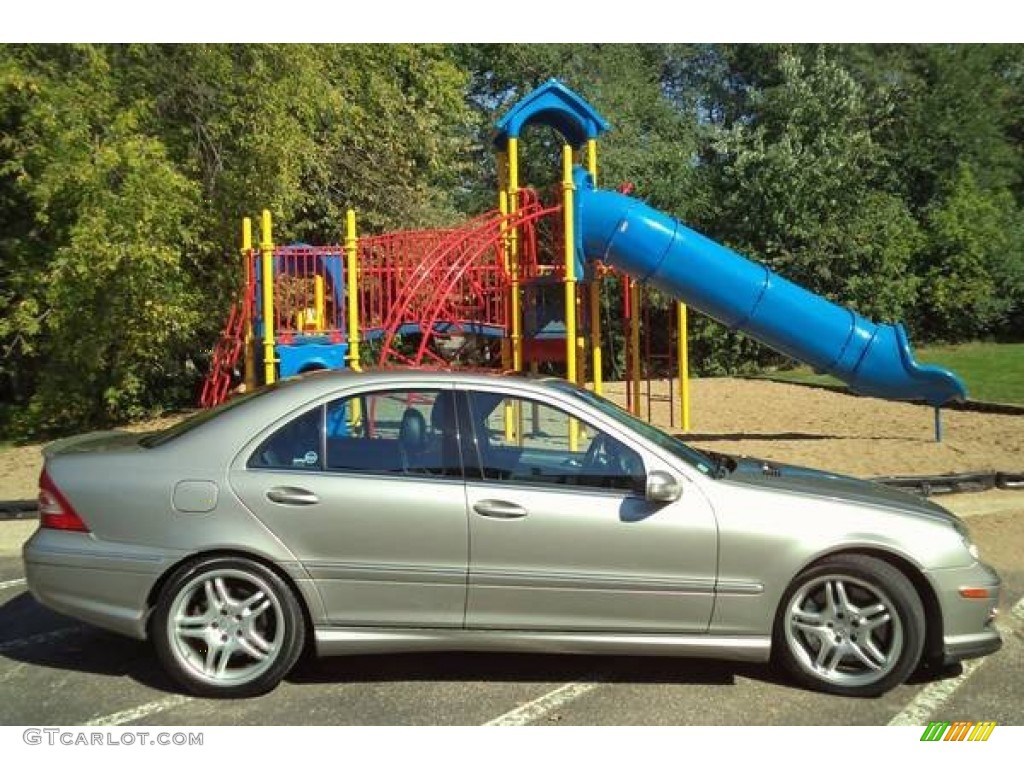 2005 C 55 AMG Sedan - Desert Silver Metallic / Black photo #4
