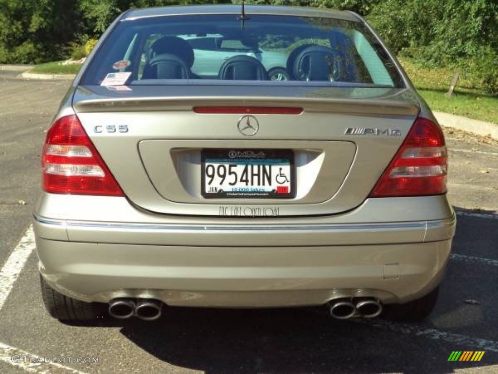 2005 C 55 AMG Sedan - Desert Silver Metallic / Black photo #15