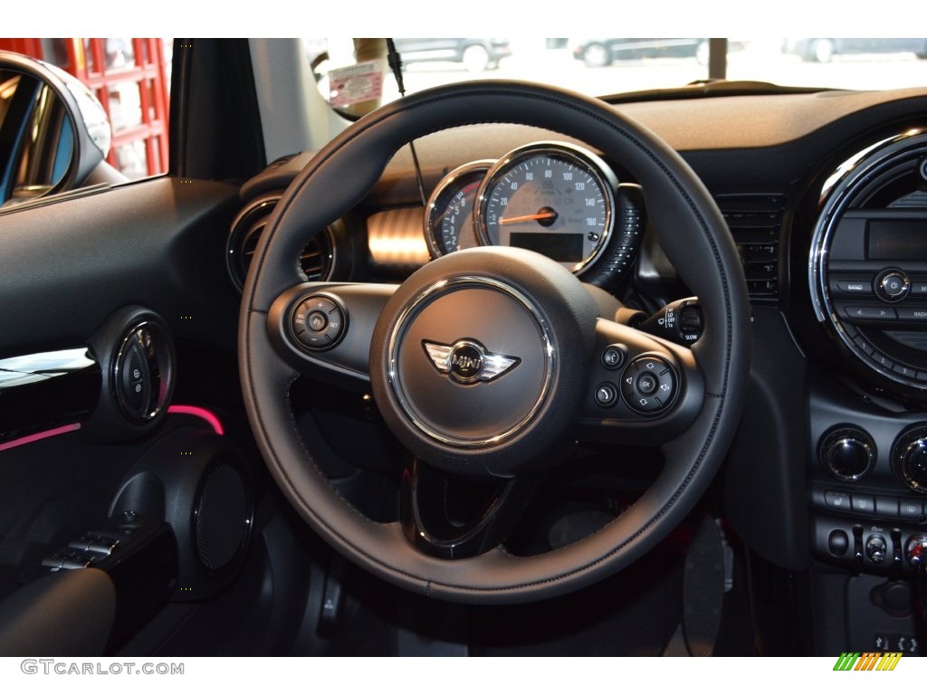 2016 Mini Hardtop Cooper 4 Door Carbon Black Steering Wheel Photo #108489125