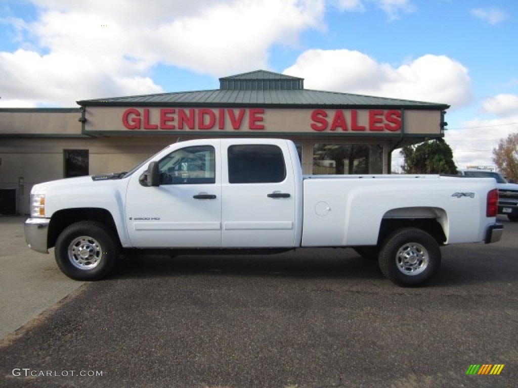 2008 Silverado 2500HD LT Crew Cab 4x4 - Summit White / Ebony Black/Light Titanium photo #5