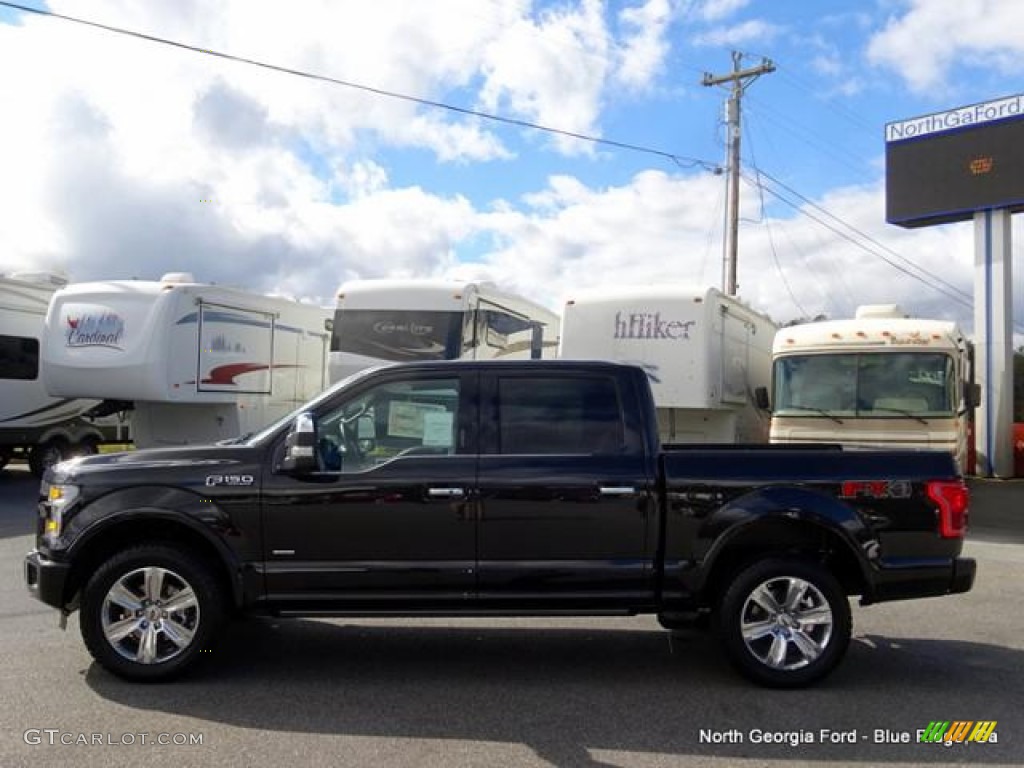 2015 F150 Platinum SuperCrew 4x4 - Tuxedo Black Metallic / Platinum Brunello photo #2