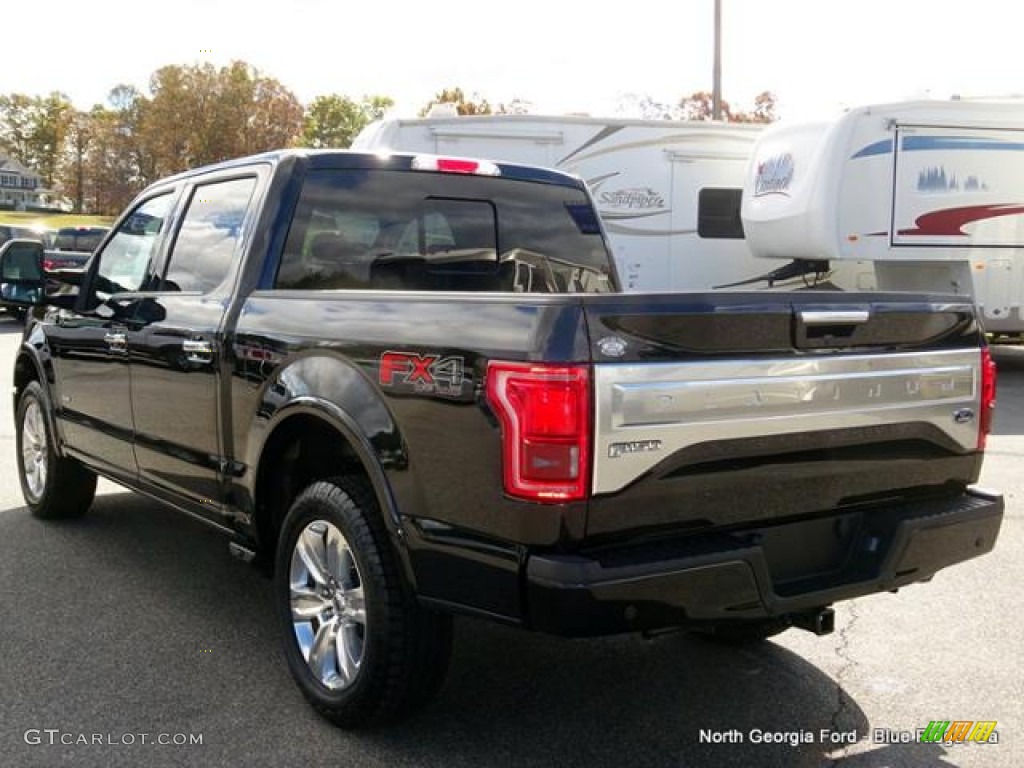 2015 F150 Platinum SuperCrew 4x4 - Tuxedo Black Metallic / Platinum Brunello photo #3