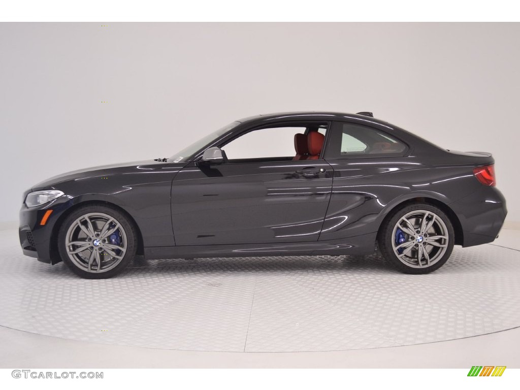 2016 M235i Coupe - Black Sapphire Metallic / Coral Red photo #3