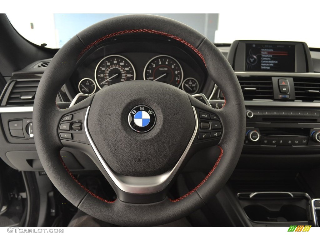 2016 BMW 3 Series 328i xDrive Gran Turismo Black Steering Wheel Photo #108505060