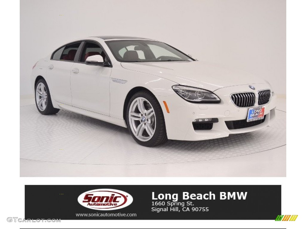 2016 6 Series 640i Gran Coupe - Mineral White Metallic / Vermillion Red photo #1