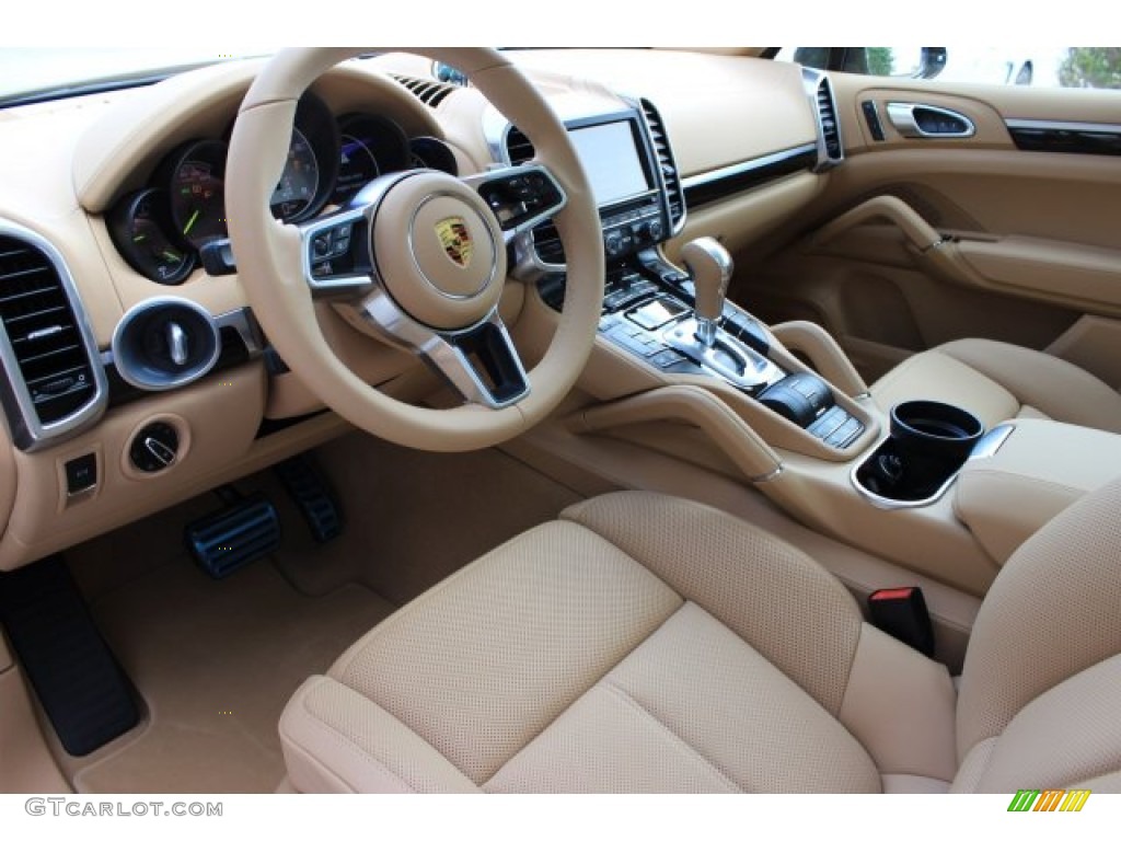 Black/Luxor Beige Interior 2016 Porsche Cayenne S E-Hybrid Photo #108508472