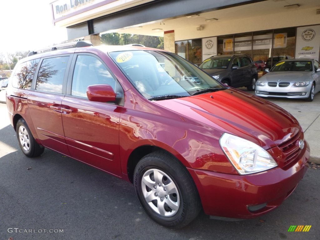2008 Sedona LX - Claret Red Metallic / Beige photo #7