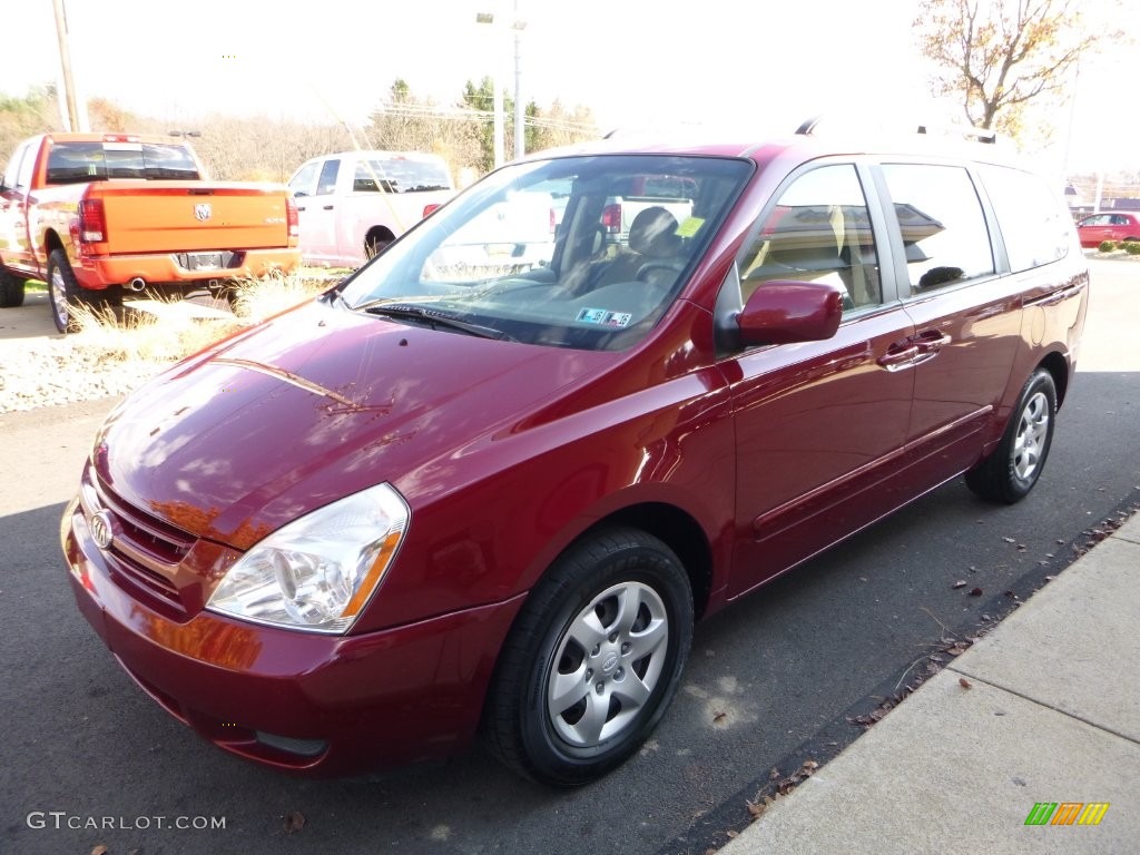 2008 Sedona LX - Claret Red Metallic / Beige photo #9