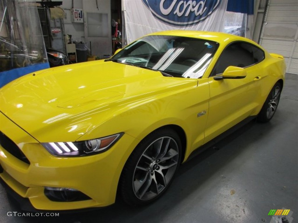 2016 Mustang GT Coupe - Triple Yellow Tricoat / Ebony photo #3