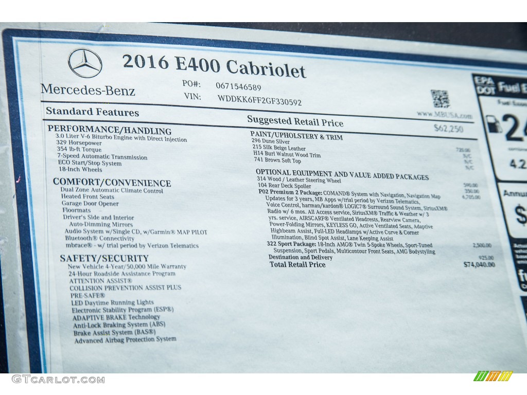 2016 E 400 Cabriolet - Dune Silver Metallic / Silk Beige/Espresso Brown photo #11