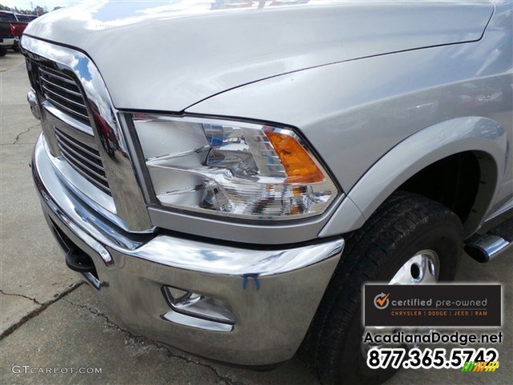 2012 Ram 3500 HD Laramie Longhorn Crew Cab 4x4 Dually - Bright Silver Metallic / Dark Slate/Russet photo #2