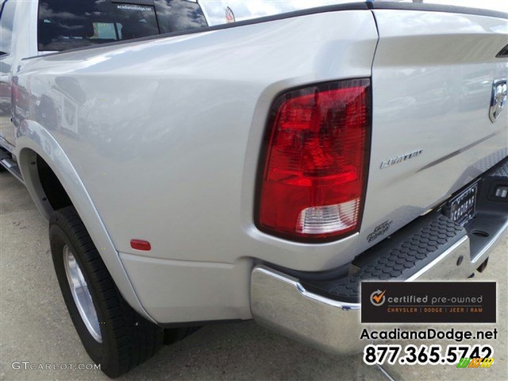 2012 Ram 3500 HD Laramie Longhorn Crew Cab 4x4 Dually - Bright Silver Metallic / Dark Slate/Russet photo #5
