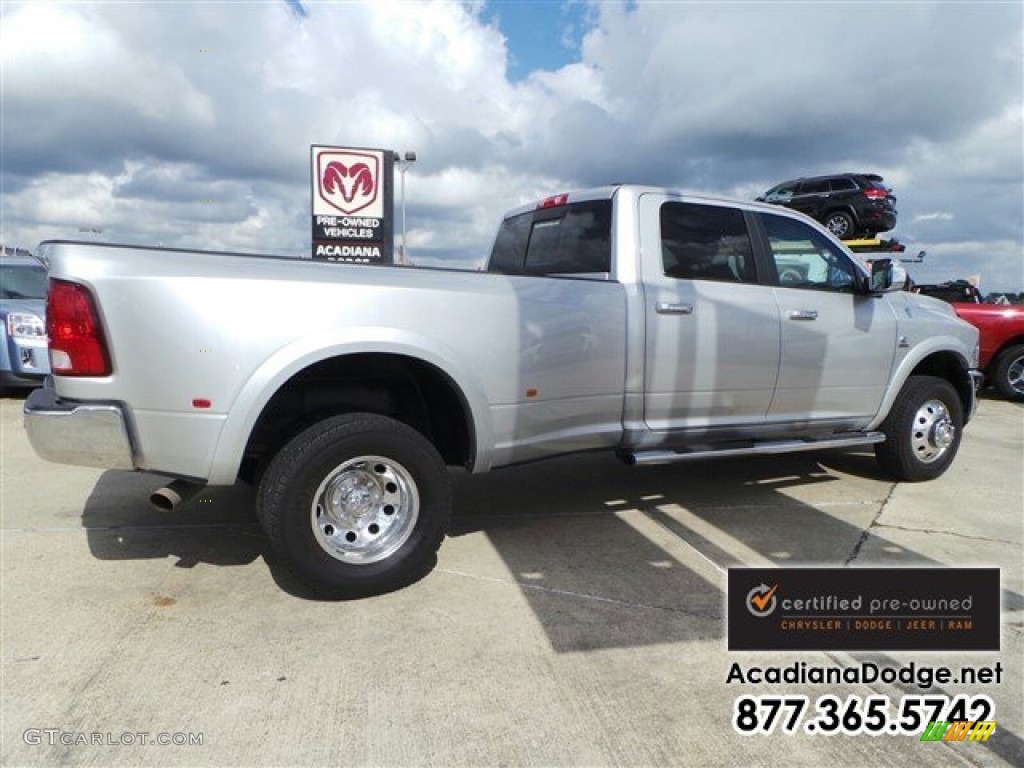 2012 Ram 3500 HD Laramie Longhorn Crew Cab 4x4 Dually - Bright Silver Metallic / Dark Slate/Russet photo #8
