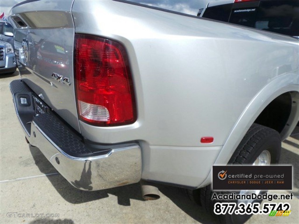 2012 Ram 3500 HD Laramie Longhorn Crew Cab 4x4 Dually - Bright Silver Metallic / Dark Slate/Russet photo #9