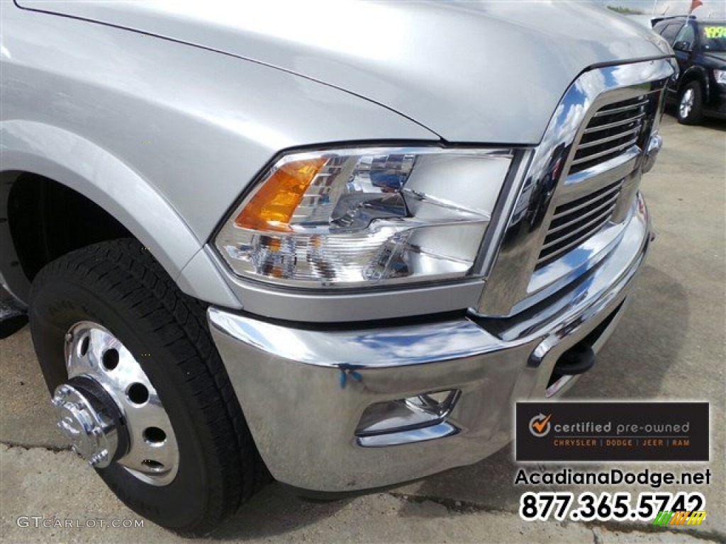 2012 Ram 3500 HD Laramie Longhorn Crew Cab 4x4 Dually - Bright Silver Metallic / Dark Slate/Russet photo #12