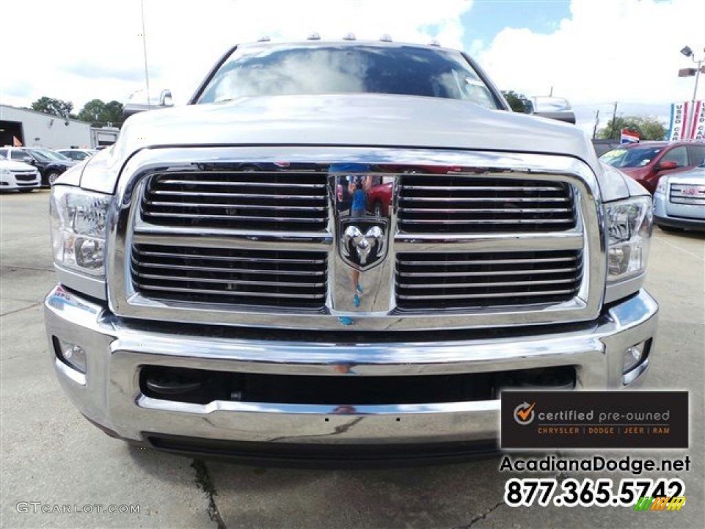 2012 Ram 3500 HD Laramie Longhorn Crew Cab 4x4 Dually - Bright Silver Metallic / Dark Slate/Russet photo #13