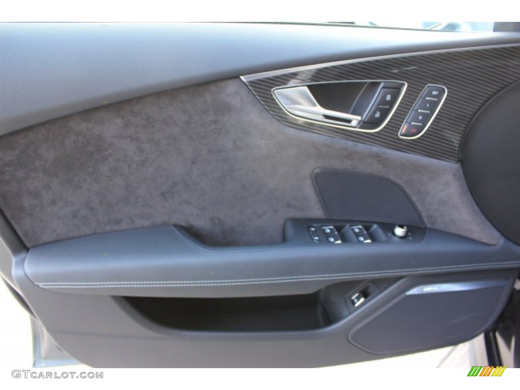 2016 Audi RS 7 4.0 TFSI quattro Black Valcona w/Honeycomb Stitching Door Panel Photo #108535313