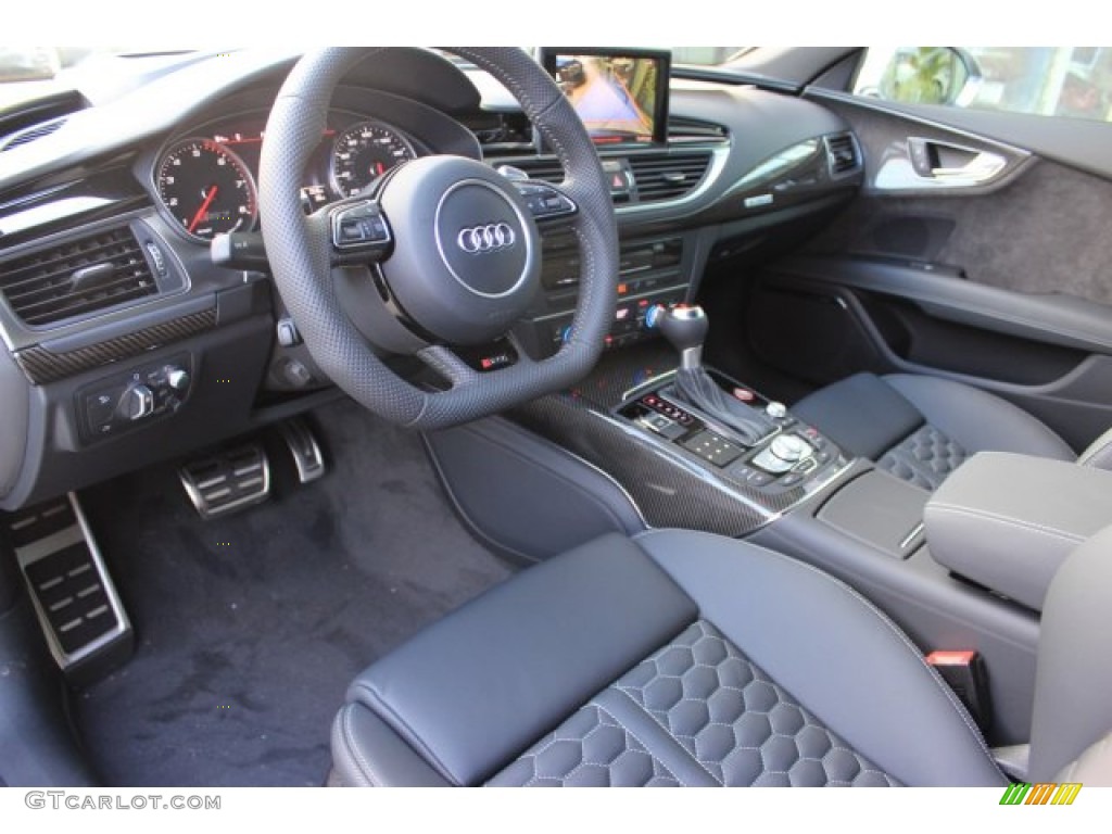 Black Valcona w/Honeycomb Stitching Interior 2016 Audi RS 7 4.0 TFSI quattro Photo #108535382