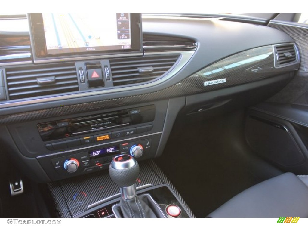 2016 Audi RS 7 4.0 TFSI quattro Black Valcona w/Honeycomb Stitching Dashboard Photo #108535412