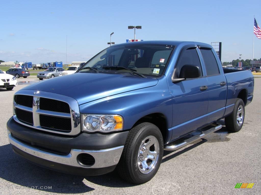 2003 Ram 1500 ST Quad Cab - Atlantic Blue Pearl / Gray photo #7