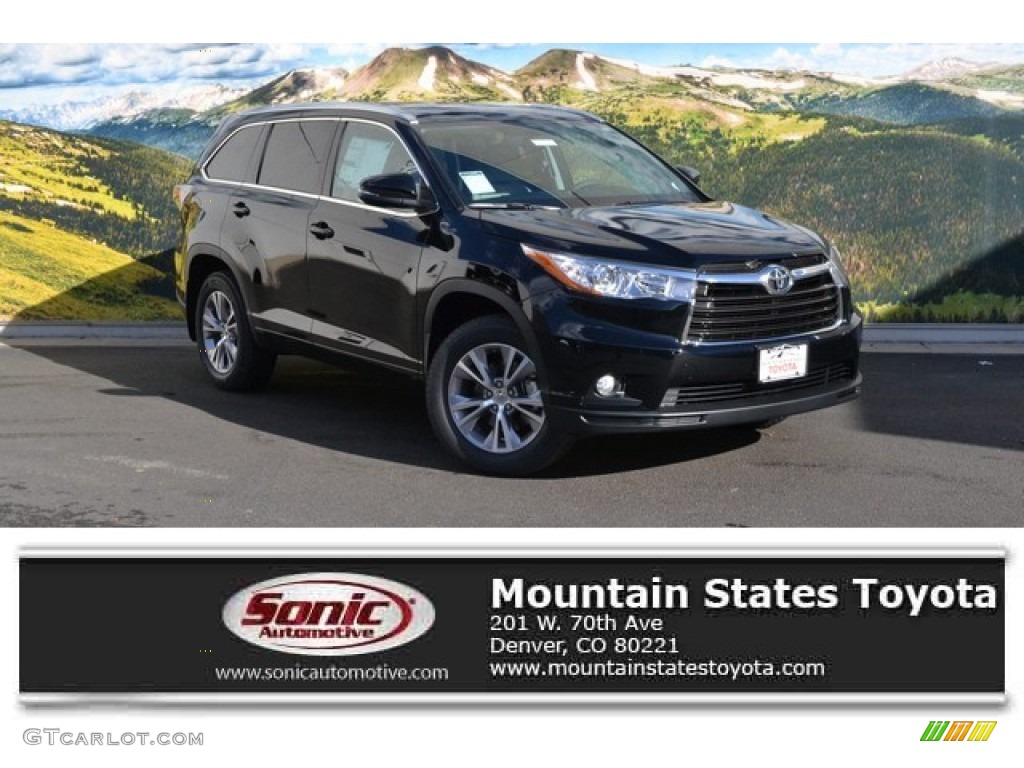 2015 Highlander XLE AWD - Attitude Black Metallic / Ash photo #1