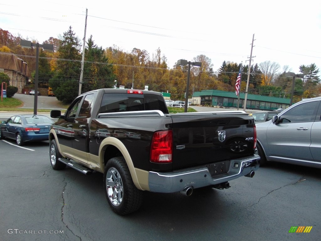 2011 Ram 1500 Laramie Quad Cab 4x4 - Rugged Brown Pearl / Light Pebble Beige/Bark Brown photo #5