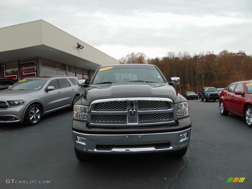 2011 Ram 1500 Laramie Quad Cab 4x4 - Rugged Brown Pearl / Light Pebble Beige/Bark Brown photo #8