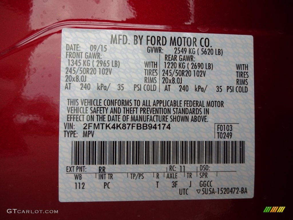 2015 Edge Color Code RR for Ruby Red Metallic Photo #108544736