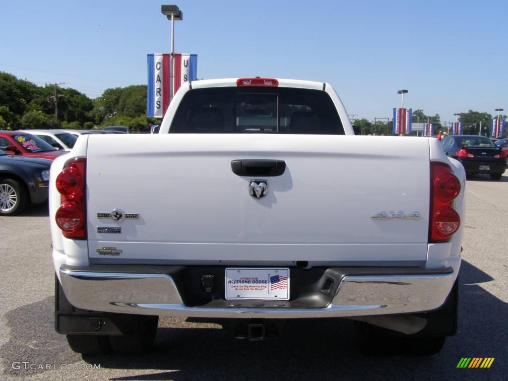 2008 Ram 3500 Lone Star Quad Cab 4x4 Dually - Bright White / Medium Slate Gray photo #4