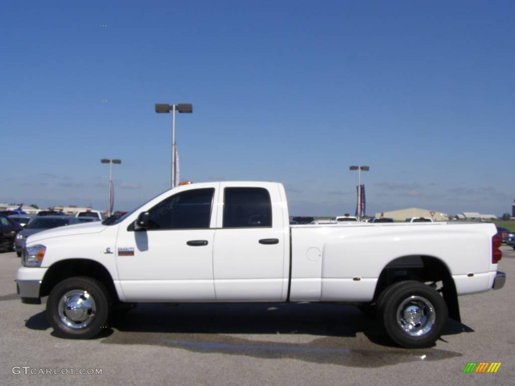 2008 Ram 3500 Lone Star Quad Cab 4x4 Dually - Bright White / Medium Slate Gray photo #6