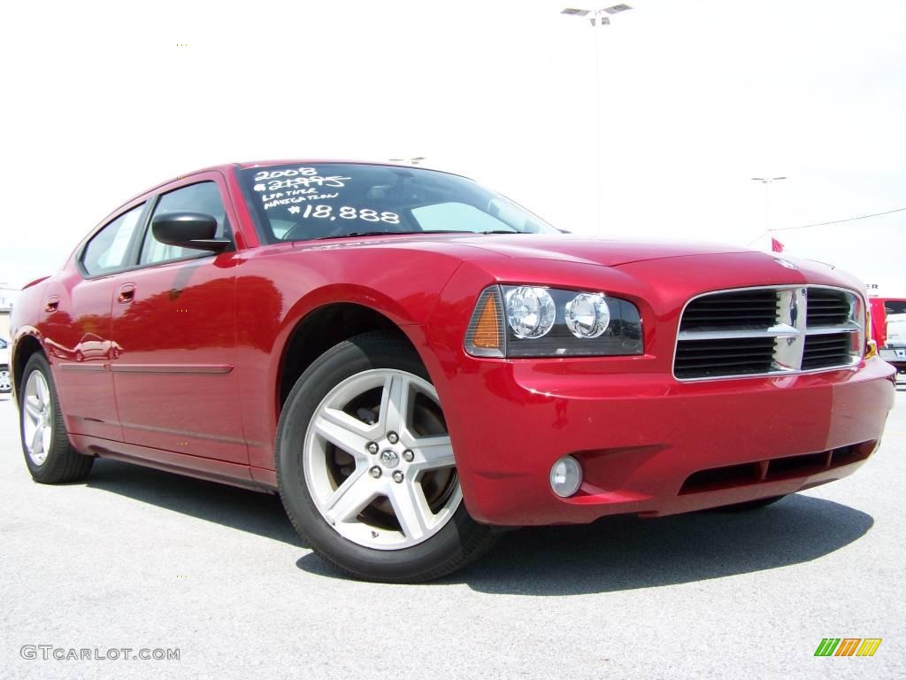 2008 Charger SXT - Inferno Red Crystal Pearl / Dark Slate Gray photo #1