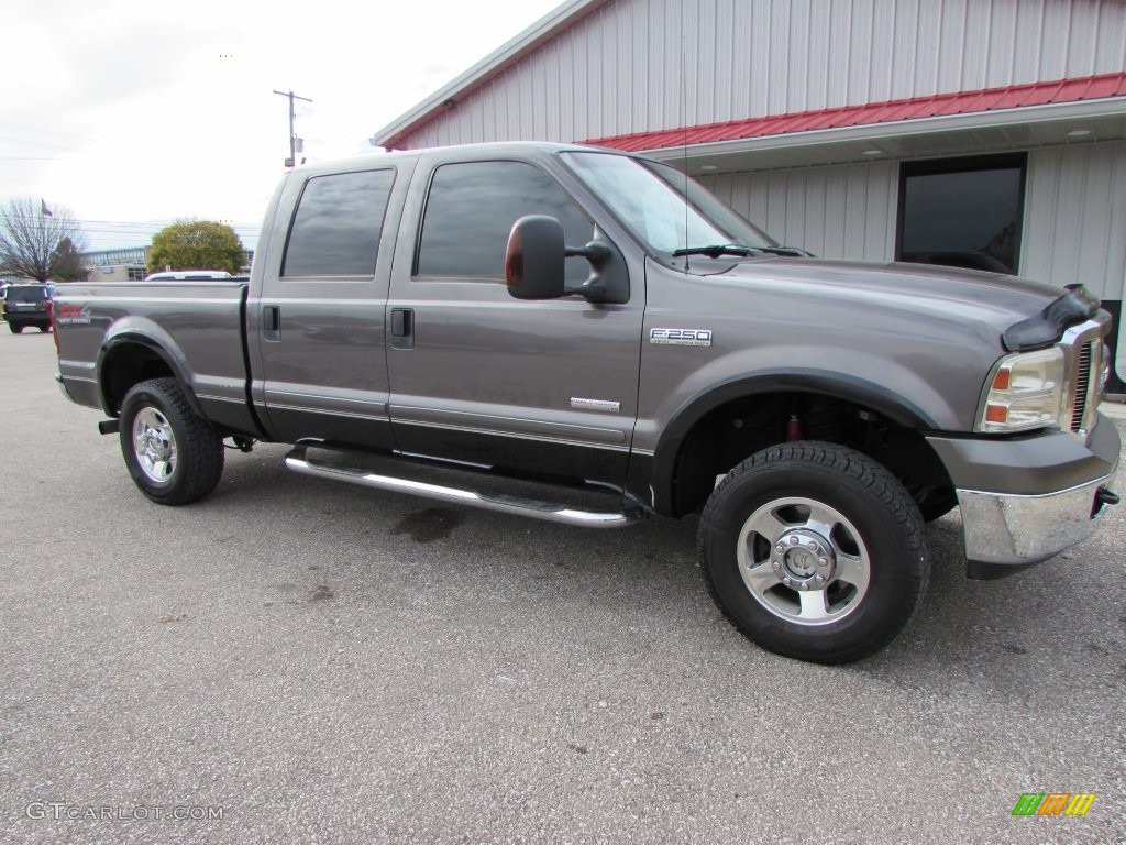 2006 F250 Super Duty Lariat Crew Cab 4x4 - Dark Stone Metallic / Medium Flint photo #7