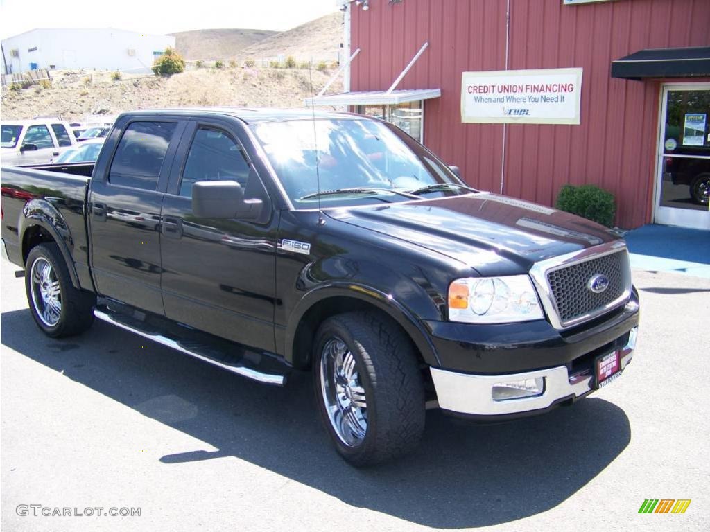 2005 F150 Lariat SuperCrew - Black / Black photo #7