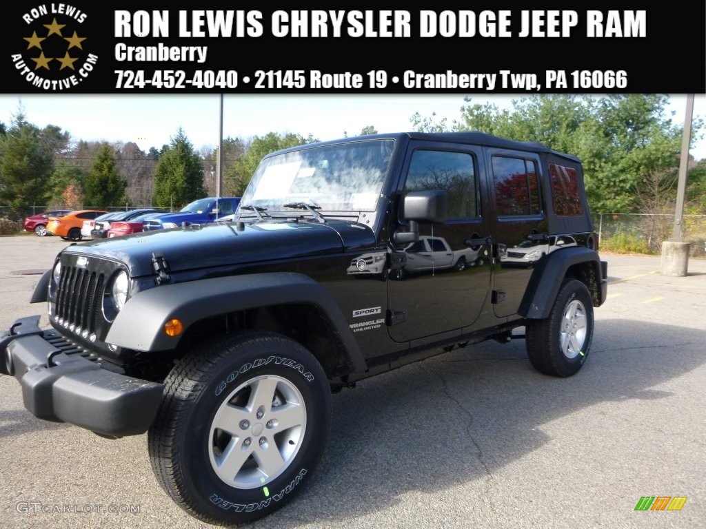 2016 Wrangler Unlimited Sport 4x4 - Black / Black photo #1