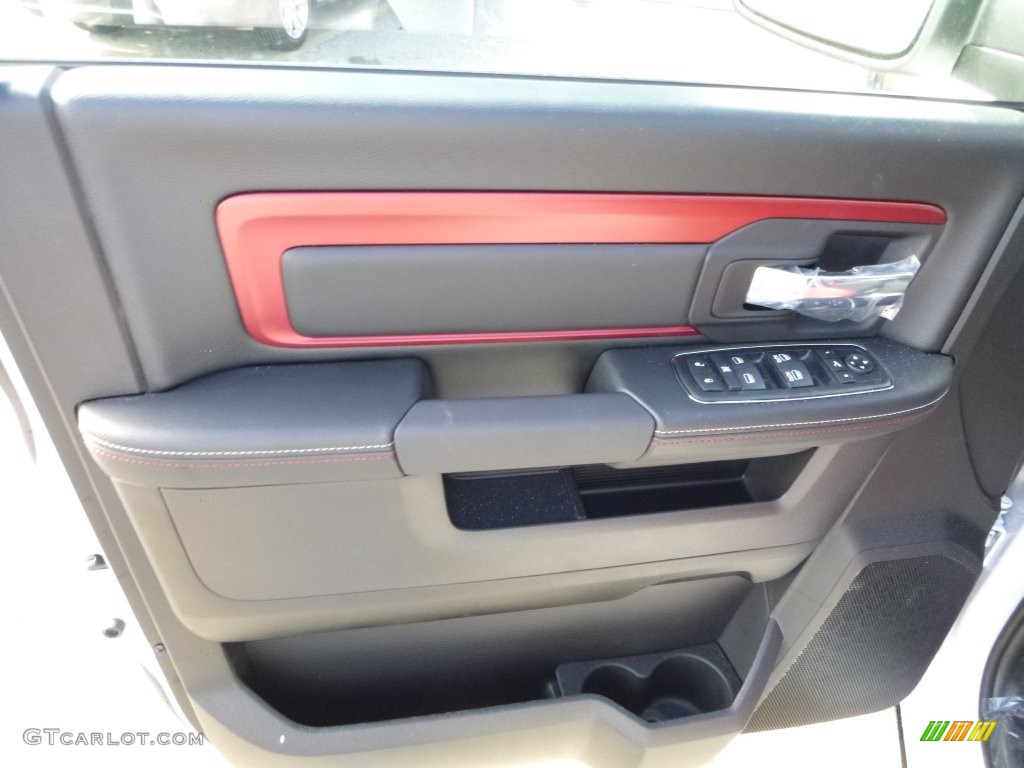 2016 Ram 1500 Rebel Crew Cab 4x4 Rebel Theme Red/Black Door Panel Photo #108565861