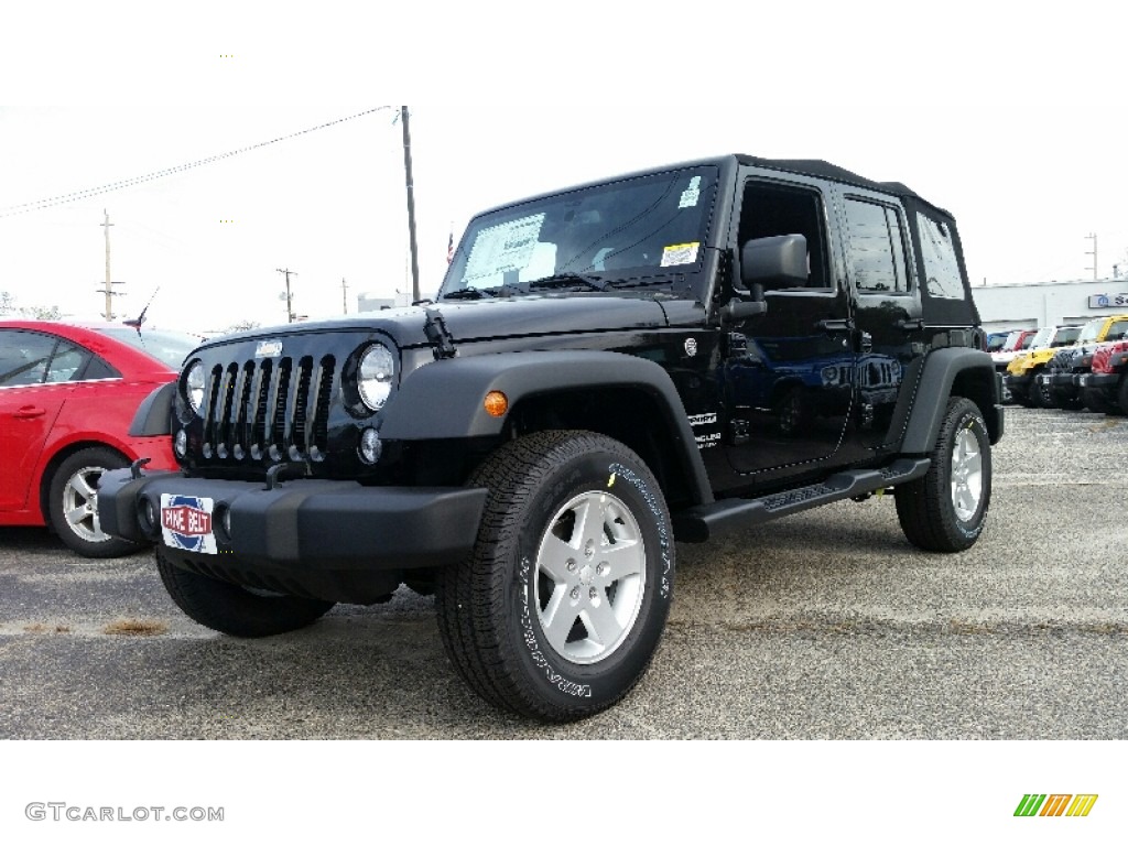 2016 Wrangler Unlimited Sport 4x4 - Black / Black photo #1