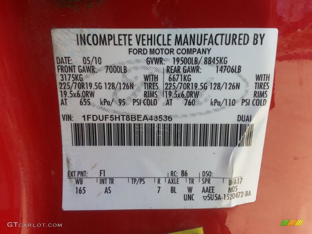 2011 F550 Super Duty XL Regular Cab 4x4 Dump Truck - Vermillion Red / Steel Grey photo #6