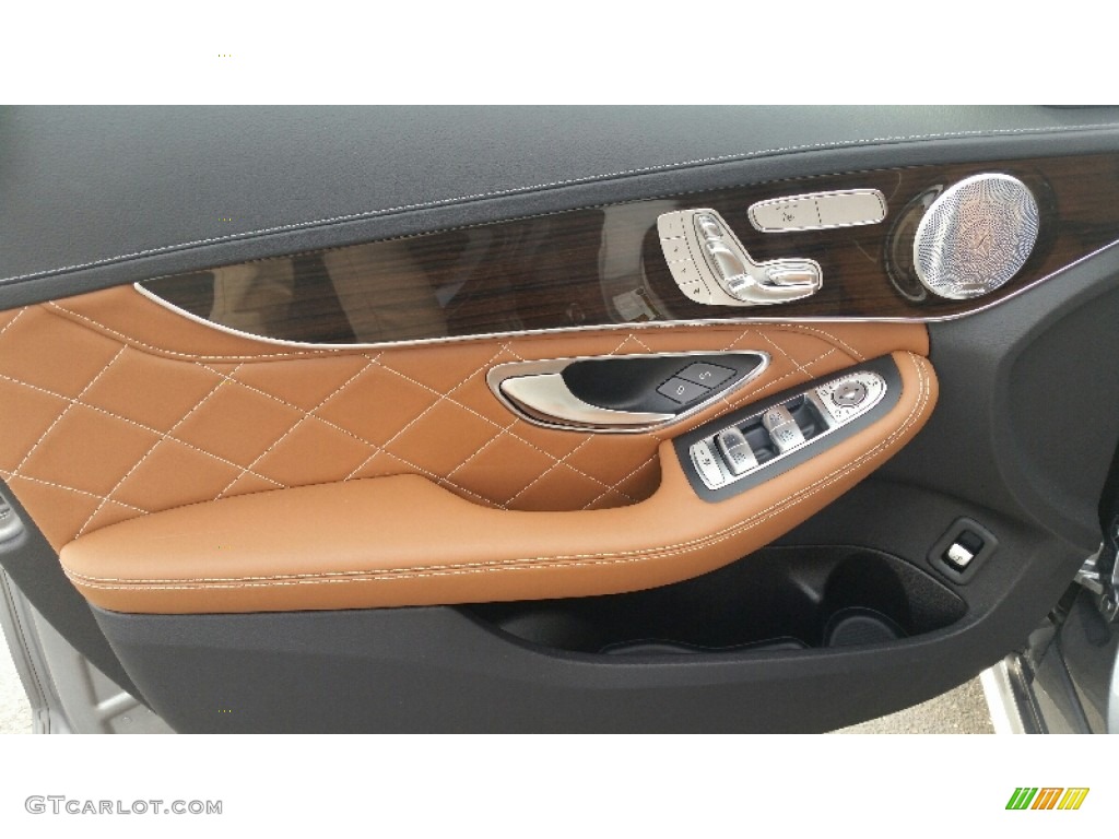 2016 Mercedes-Benz C 450 AMG Sedan designo Saddle Brown Door Panel Photo #108577123
